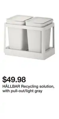 IKEA HÅLLBAR Recycling solution, with pull-out/light gray offer