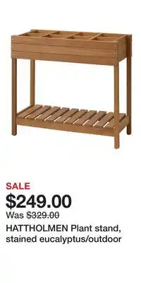 IKEA HATTHOLMEN Plant stand, stained eucalyptus/outdoor offer