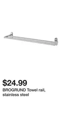 IKEA BROGRUND Towel rail, stainless steel offer