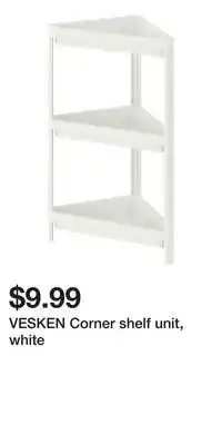 IKEA VESKEN Corner shelf unit, white offer