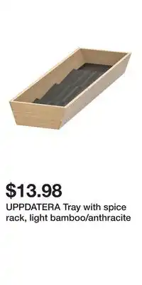 IKEA UPPDATERA Tray with spice rack, light bamboo/anthracite offer
