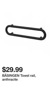 IKEA BÄSINGEN Towel rail, anthracite offer