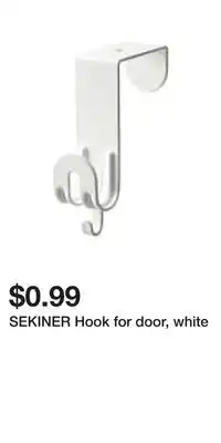 IKEA SEKINER Hook for door, white offer