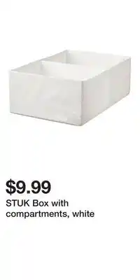 IKEA STUK Box with compartments, white offer