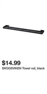 IKEA SKOGSVIKEN Towel rail, black offer