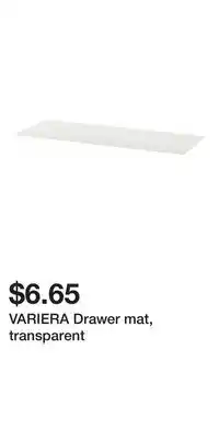 IKEA VARIERA Drawer mat, transparent offer