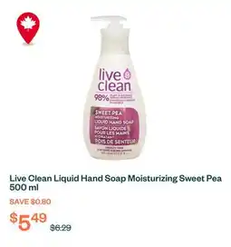 Voilà Live Clean Liquid Hand Soap Moisturizing Sweet Pea 500 ml offer