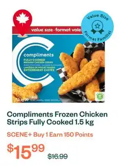 Voilà Compliments Frozen Chicken Strips Fully Cooked 1.5 kg offer