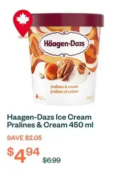 Voilà Haagen-Dazs Ice Cream Pralines & Cream 450 ml offer