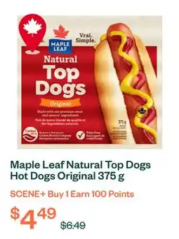 Voilà Maple Leaf Natural Top Dogs Hot Dogs Original 375 g offer