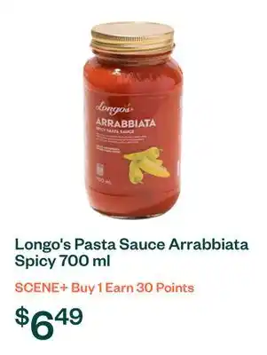 Voilà Longo's Pasta Sauce Arrabbiata Spicy 700 ml offer