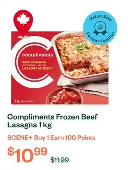 Voilà Compliments Frozen Beef Lasagna 1 kg offer