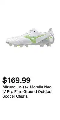 Sport Chek Mizuno Unisex Morelia Neo IV Pro Firm Ground Outdoor Soccer Cleats offer
