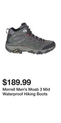 Sport Chek Merrell Men's Moab 3 Mid Waterproof Hiking Boots offer