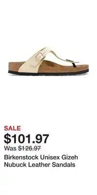 Sport Chek Birkenstock Unisex Gizeh Nubuck Leather Sandals offer