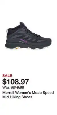 Sport Chek Merrell Women's Moab Speed Mid Hiking Shoes offer