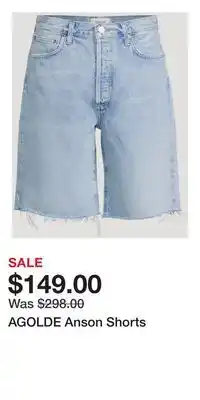 Holt Renfrew AGOLDE Anson Shorts offer