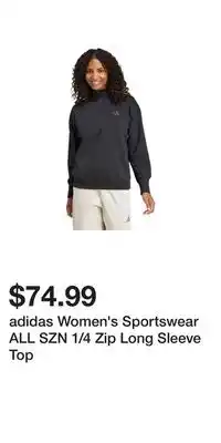 Sport Chek adidas Women's Sportswear ALL SZN 1/4 Zip Long Sleeve Top offer