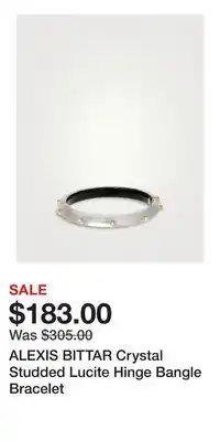 Holt Renfrew ALEXIS BITTAR Crystal Studded Lucite Hinge Bangle Bracelet offer