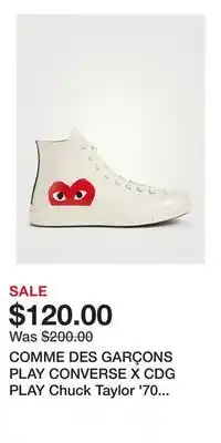 Holt Renfrew COMME DES GARÇONS PLAY CONVERSE X CDG PLAY Chuck Taylor '70 High-Top Sneakers offer