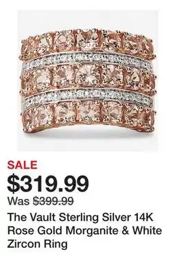 TSC Stores The Vault Sterling Silver 14K Rose Gold Morganite & White Zircon Ring offer