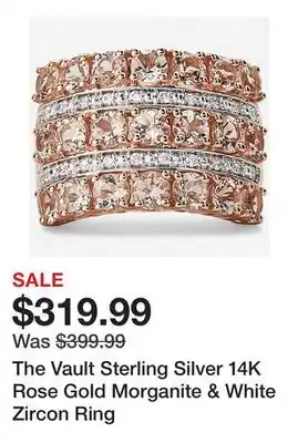 TSC Stores The Vault Sterling Silver 14K Rose Gold Morganite & White Zircon Ring offer