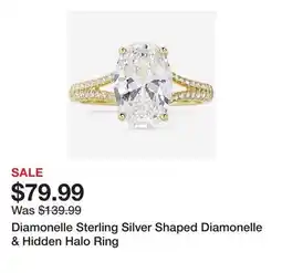 TSC Stores Diamonelle Sterling Silver Shaped Diamonelle & Hidden Halo Ring offer