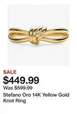 TSC Stores Stefano Oro 14K Yellow Gold Knot Ring offer