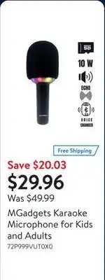 Walmart MGadgets Karaoke Microphone for Kids and Adults offer