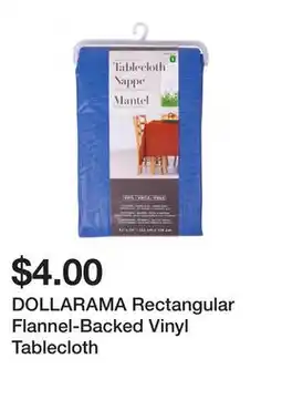 Dollarama DOLLARAMA Rectangular Flannel-Backed Vinyl Tablecloth offer
