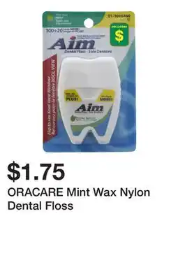 Dollarama ORACARE Mint Wax Nylon Dental Floss offer