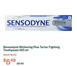 Voilà Sensodyne Whitening Plus Tartar Fighting Toothpaste 100 ml offer