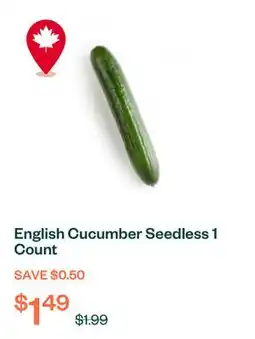 Voilà English Cucumber Seedless 1 Count offer