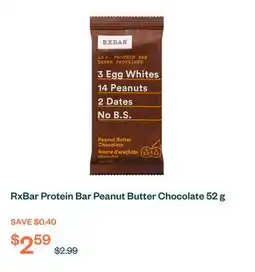 Voilà RxBar Protein Bar Peanut Butter Chocolate 52 g offer