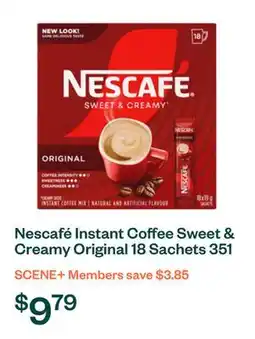 Voilà Nescafé Instant Coffee Sweet & Creamy Original 18 Sachets 351 g offer