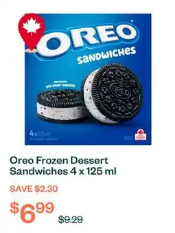 Voilà Oreo Frozen Dessert Sandwiches 4 x 125 ml offer