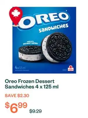 Voilà Oreo Frozen Dessert Sandwiches 4 x 125 ml offer