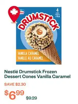Voilà Nestlé Drumstick Frozen Dessert Cones Vanilla Caramel 4 x 140 ml offer
