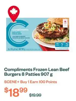 Voilà Compliments Frozen Lean Beef Burgers 8 Patties 907 g offer