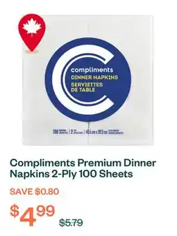 Voilà Compliments Premium Dinner Napkins 2-Ply 100 Sheets offer