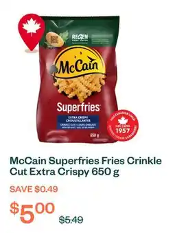 Voilà McCain Superfries Fries Crinkle Cut Extra Crispy 650 g offer