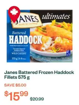 Voilà Janes Battered Frozen Haddock Fillets 575 g offer