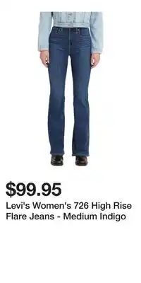 Mark's Levi's Women's 726 High Rise Flare Jeans - Medium Indigo offer