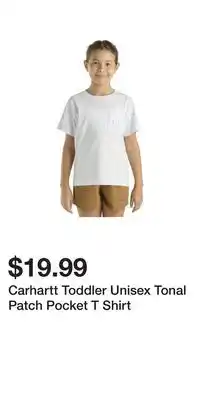 Mark's Carhartt Toddler Unisex Tonal Patch Pocket T Shirt offer