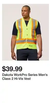 Mark's Dakota WorkPro Series Men's Class 2 Hi-Vis Vest offer