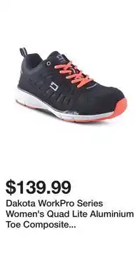 Mark's Dakota WorkPro Series Women's Quad Lite Aluminium Toe Composite Plate Athletic Shoes - Black offer