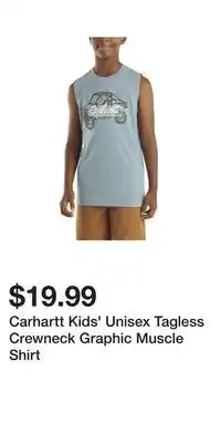 Mark's Carhartt Kids' Unisex Tagless Crewneck Graphic Muscle Shirt offer