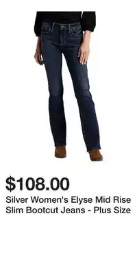 Mark's Silver Women's Elyse Mid Rise Slim Bootcut Jeans - Plus Size offer