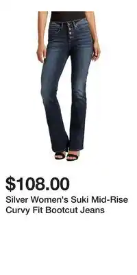Mark's Silver Women's Suki Mid-Rise Curvy Fit Bootcut Jeans offer