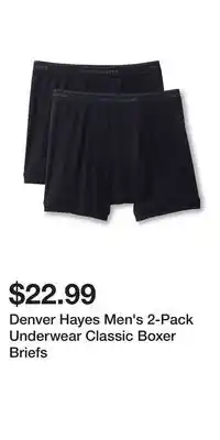 Mark's Denver Hayes Men's 2-Pack Underwear Classic Boxer Briefs offer